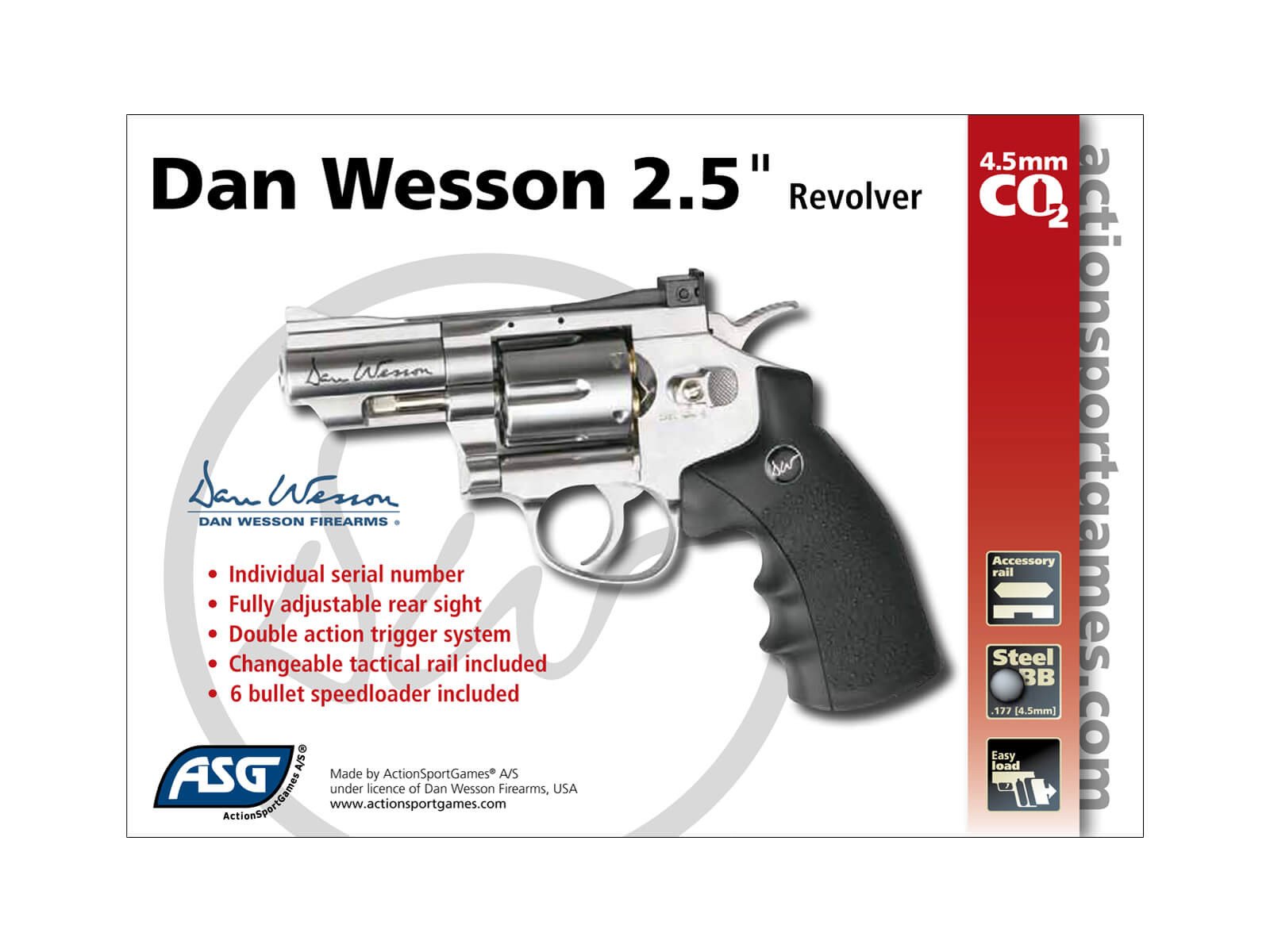 Dan Wesson 2.5" Full Chrome Revolver | 4.5mm BB | CO2 | CO2 BB Gas # 17177