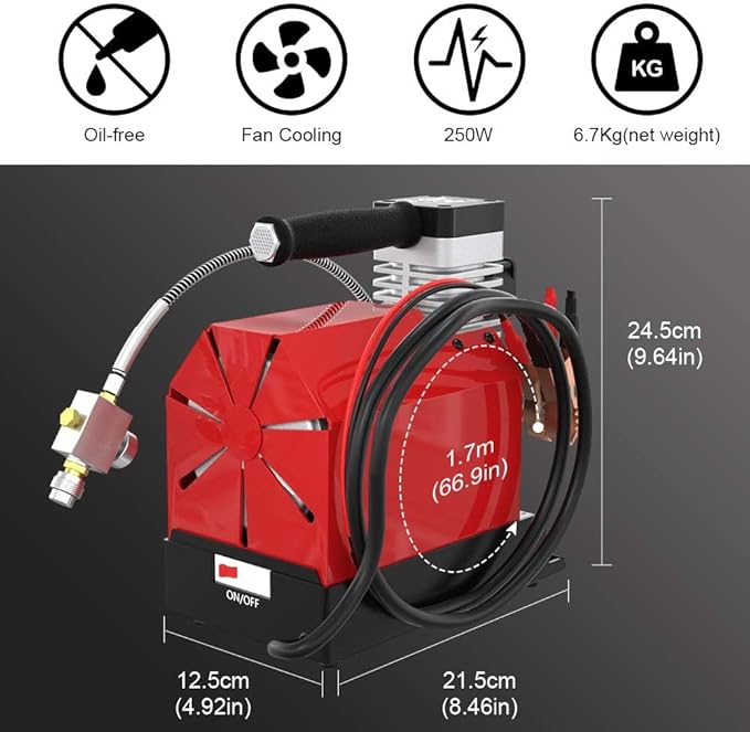 Mobile Mini High Pressure Compressor 12V DC & 220V AC Compatible