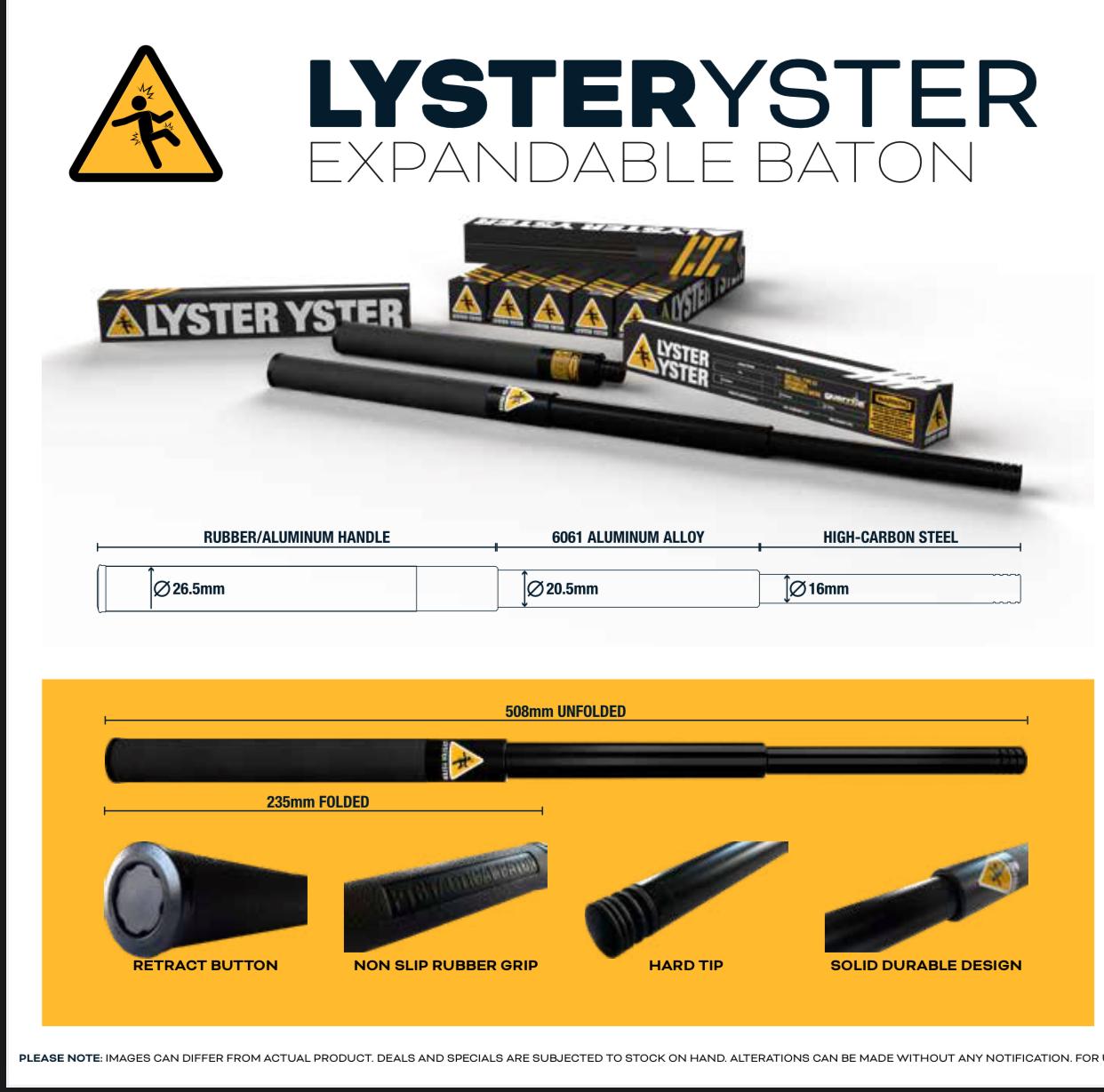 The Guerilla Lyster Yster Baton - Black, 20"